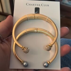 Charter Club Gold and Silver Cuff Bracelets